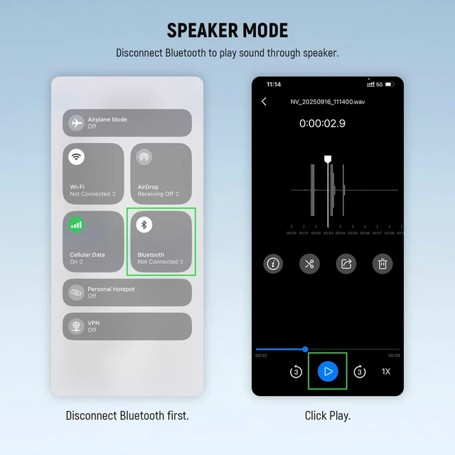 Alt view image 5 of 7 - KM23B Wireless Lavalier Microphone Bluetooth App Control, Compatible with iPhone Android Phone 8Hrs Battery Vocal Enhancement Noise Cancellation Volume Adjustment Low Cut for Streaming Vlogging