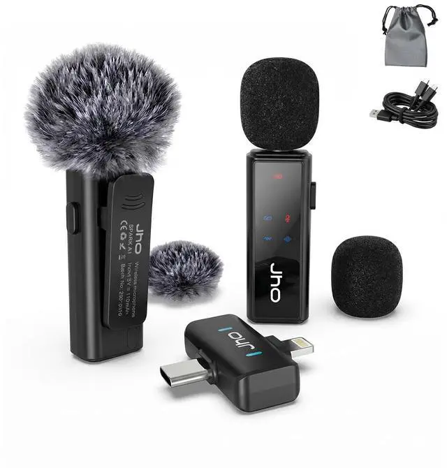 Main image of Mini Microphone for iPhone & Android,16H Battery, Noise Cancelling Lavalier Microphone, Clip On Lapel Mic Pro for Content Creators Vlogging/YouTube/Tiktok/Streaming/Interview/Video Recording
