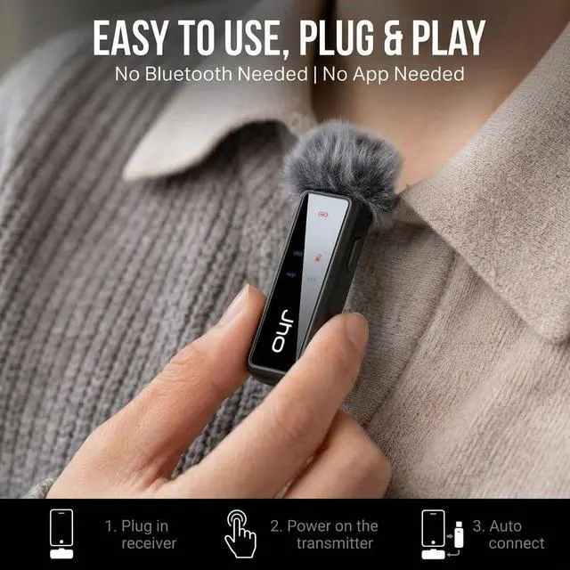 Alt view image 4 of 7 - Mini Microphone for iPhone & Android,16H Battery, Noise Cancelling Lavalier Microphone, Clip On Lapel Mic Pro for Content Creators Vlogging/YouTube/Tiktok/Streaming/Interview/Video Recording