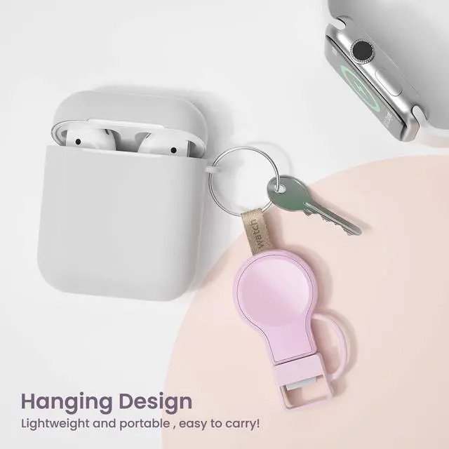 Alt view image 6 of 7 - Charger for Apple Watch Travel iWatch USB Wireless Quick Charge | Portable,Travel,Cordless,Light Weight,Magnetic Quick Charge,for Apple Watch Ultra 2/1 Series11 10 9 8 7 6 5 4 3 2 1 SE,Pink