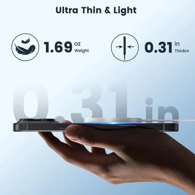 Alt view image 3 of 7 - Wireless Charger 15W 2 Pack Fast Mag Safe Charger for iPhone 17 Pro Max/17 Pro/16 Air/17/16/15/14/13/12 Series Charging Pad for AirPods Series LED Magnet Charging Pad