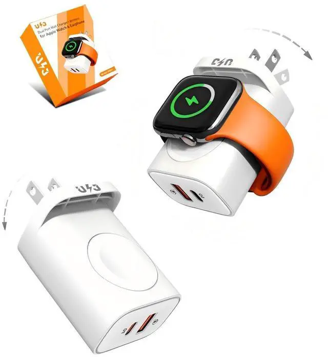 Main image of 3-in-1 Portable Apple Watch Charger Fast Charging25W Wireless Magnetic Foldable iWatch Charger BlockPD Travel Essentials Block for iWatch Ultra/SE/ 10/9/ 8/7/ 6iPhone 17/16/ 15 Series