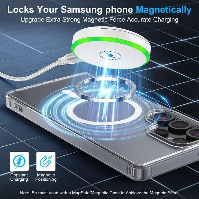 Alt view image 3 of 7 - MagSafe Charger 25W Magnetic Wireless Charger Fast Charging Pad for iPhone 17 Pro Max/17e/16/15/14/13/12 Series/Airpods/Samsung Galaxy S26 Ultra/S26+/S25/S24/S23/S22/S21/Google Pixel 10 Pro/10a/9/8/7