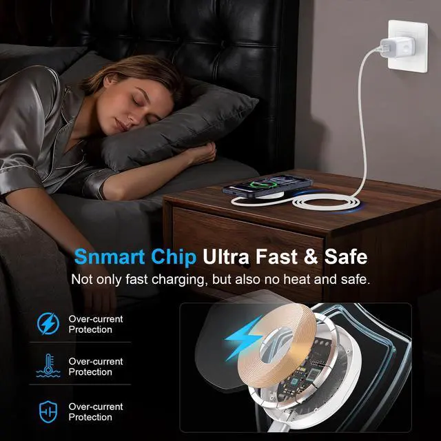 Alt view image 4 of 7 - MagSafe Charger 25W Magnetic Wireless Charger Fast Charging Pad for iPhone 17 Pro Max/17e/16/15/14/13/12 Series/Airpods/Samsung Galaxy S26 Ultra/S26+/S25/S24/S23/S22/S21/Google Pixel 10 Pro/10a/9/8/7