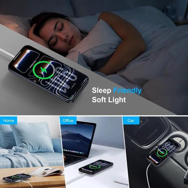 Alt view image 6 of 7 - MagSafe Charger 25W Magnetic Wireless Charger Fast Charging Pad for iPhone 17 Pro Max/17e/16/15/14/13/12 Series/Airpods/Samsung Galaxy S26 Ultra/S26+/S25/S24/S23/S22/S21/Google Pixel 10 Pro/10a/9/8/7