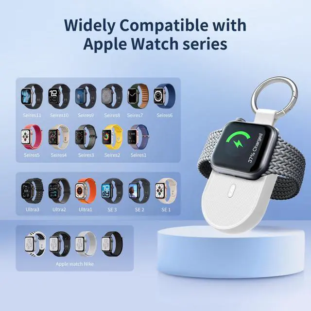 Alt view image 2 of 7 - Portable Charger for Apple Watch 11,Magnetic Wireless iWatch Charger 1200mAh Power Bank,USB C Fast Charging for iWatch Accessories Keychain Travel Essential for Camping,RV,Car