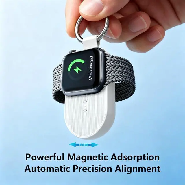 Alt view image 3 of 7 - Portable Charger for Apple Watch 11,Magnetic Wireless iWatch Charger 1200mAh Power Bank,USB C Fast Charging for iWatch Accessories Keychain Travel Essential for Camping,RV,Car