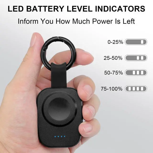 Alt view image 5 of 7 - Wireless Portable Watch Charger for Apple Watch (1 Pack) | Keychain Design, Travel Pocket Szie,Magnetic Fast Charging for iWatch Series 11/10/9/8/7/6/5/4/3/2, Ultra1/2/3, SE1/2/3