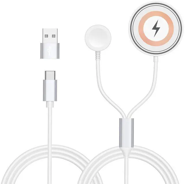 Main image of Charger for iPhone Magsafe Charger, 2 in 1 Magnetic Fast Charging Pad for iPhone 17 16 15 14 13 12 Series,AirPods Pro,Magnetic Watch Charger for iWatch Series Ultra/SE/11/10/9/8/7/6/5/4/3/2