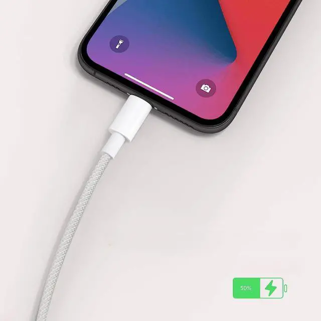 Alt view image 3 of 4 - Short USB C Cable 6 Inch, USB A to USBC Charging Cable White Braided