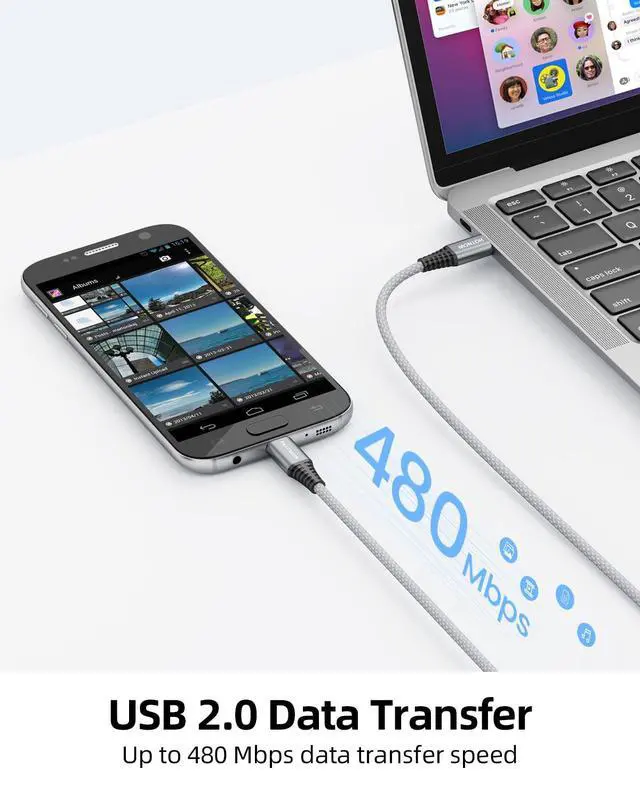 Alt view image 3 of 6 - USB C to Micro USB Cable 3FT 2Pack, Micro USB to USB C Cable Fast Charging and Data sync