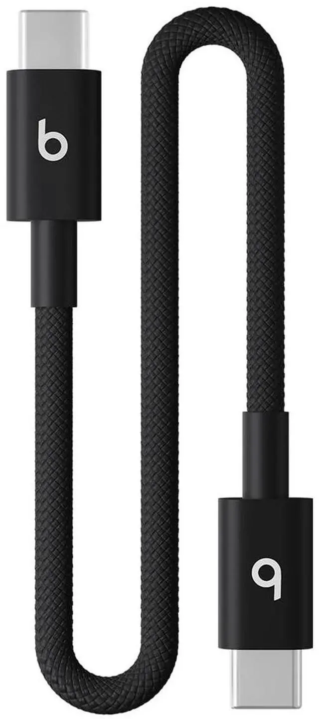 Main image of USB-C to USB-C Woven Short Cable Fast Charging Durable/Tangle-Free Compatible Charger for Apple & Android Devices (8 in, 20 cm) - Bolt Black