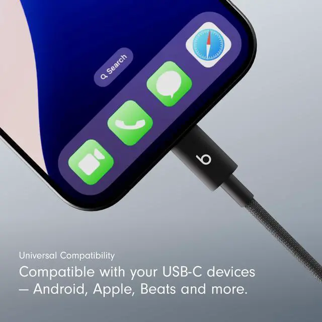 Alt view image 4 of 7 - USB-C to USB-C Woven Short Cable Fast Charging Durable/Tangle-Free Compatible Charger for Apple & Android Devices (8 in, 20 cm) - Bolt Black