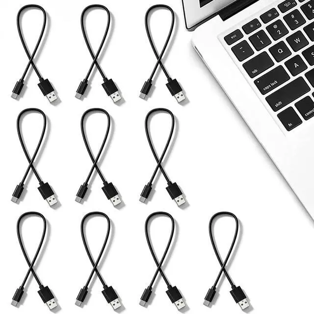 Alt view image 5 of 5 - 6 inch USB C Cable 10-Pack Bulk, USB A to Type C Charging Cord, Black | USBC Fast Charging and Data Transfer Cables, Multipack, 0.5 Foot