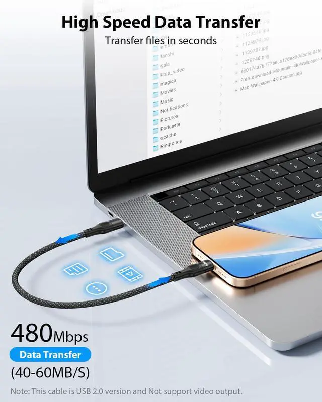 Alt view image 6 of 7 - 6-Pack 0.7Ft Short USB C to USB C Cable, 60W PD Fast Charging Nylon Braided Cord,Compatible with Phone,Tablet,Laptop,Ideal for Charging Station and Power Bank(Black)