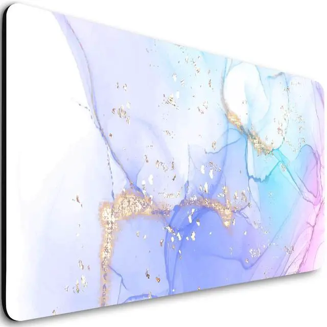 Main image of Extended Gaming Mouse Pad (31.5 X 11.8 in), Large Non-Slip Rubber Base Mousepad,Keyboard Mouse Mat Desk Pad for Work, Game, Office, Home - Blue Purple Rose Gold Marble