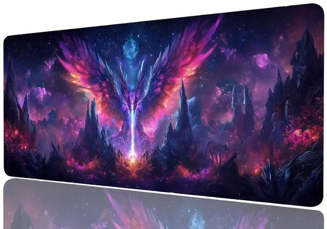 Main image of Dragon Gaming Mouse Pad, Purple and Pink Scale Dark Fantasy Large Gaming Mouse Mat with Stitched Edges,Non-Slip Waterproof Rubber Base Mous Mat, Office Computer Keyboard Laptop Home, 31.5x11.8