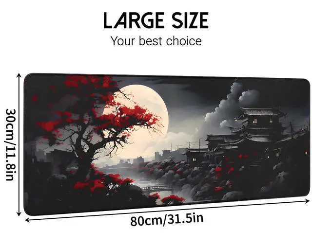 Alt view image 2 of 7 - Mouse Pad Gaming Mousepad,Large Mousepads for Keyboard and Mouse with Non-Slip Rubber Base,Suitable for School,Office,Home,31.5 x 11.8 Inch