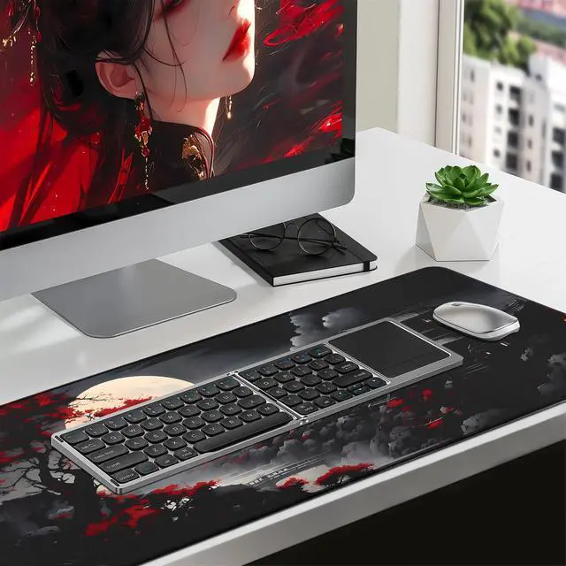 Alt view image 3 of 7 - Mouse Pad Gaming Mousepad,Large Mousepads for Keyboard and Mouse with Non-Slip Rubber Base,Suitable for School,Office,Home,31.5 x 11.8 Inch