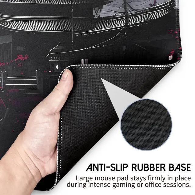 Alt view image 4 of 7 - Mouse Pad Gaming Mousepad,Large Mousepads for Keyboard and Mouse with Non-Slip Rubber Base,Suitable for School,Office,Home,31.5 x 11.8 Inch