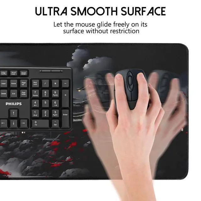Alt view image 6 of 7 - Mouse Pad Gaming Mousepad,Large Mousepads for Keyboard and Mouse with Non-Slip Rubber Base,Suitable for School,Office,Home,31.5 x 11.8 Inch