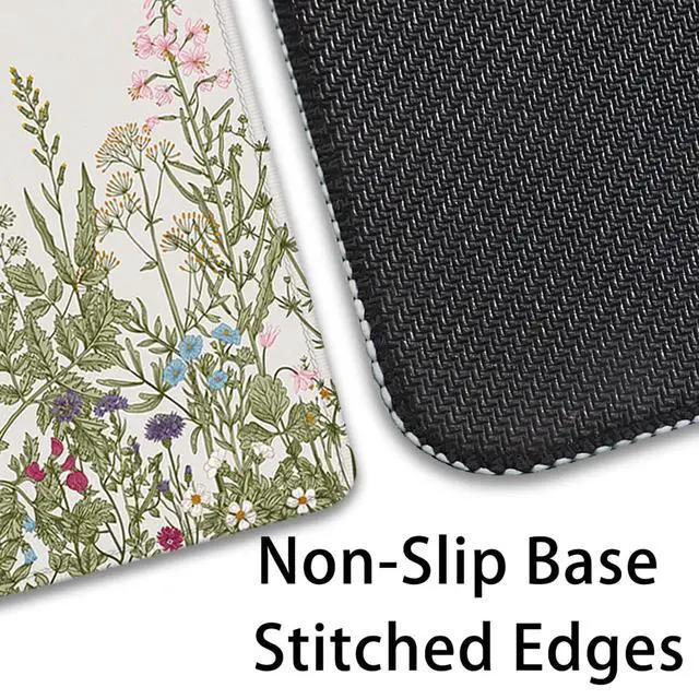 Alt view image 6 of 7 - Flower Mouse Pad - Large, Abstract White, Floral Texture, Keyboard Mat, Gaming | 27.5x11.8 in