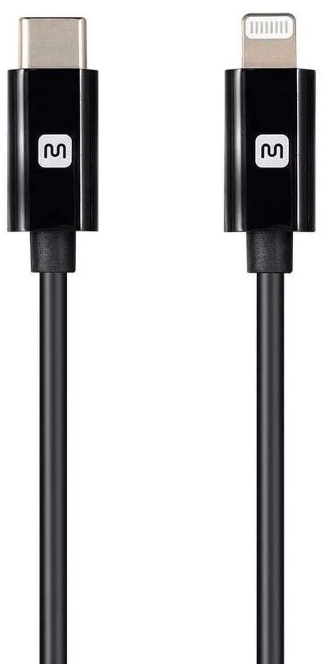 Main image of Lightning to USB-C Charging Cable - Apple MFi Certified, 1.5 Feet, Black - Essential Series