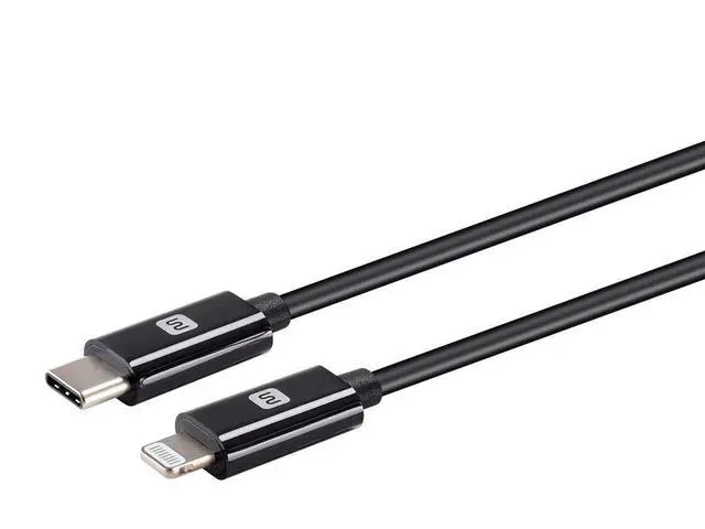 Alt view image 2 of 6 - Lightning to USB-C Charging Cable - Apple MFi Certified, 1.5 Feet, Black - Essential Series