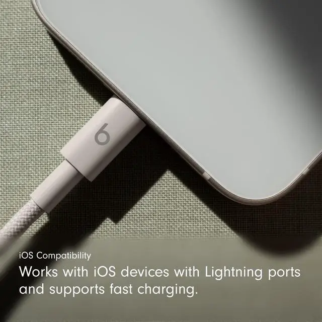 Alt view image 3 of 6 - USB-C to Lightning Woven Cable Fast Charging Durable/Tangle-Free Compatible Charger for Apple Devices w Lightning Ports (1.5 m, 5 ft) - Surge Stone