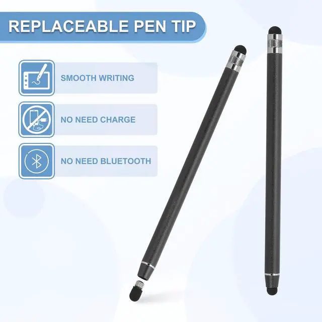 Alt view image 4 of 7 - 3 Pcs Stylus Pens for Touch Screens, 2 in 1 High Sensitivity Universal Pen Capacitive Stylus for Phone Tablets Laptop Touch Screen Devices, Black