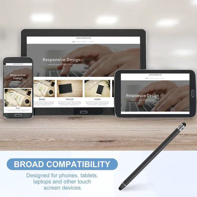 Alt view image 6 of 7 - 3 Pcs Stylus Pens for Touch Screens, 2 in 1 High Sensitivity Universal Pen Capacitive Stylus for Phone Tablets Laptop Touch Screen Devices, Black