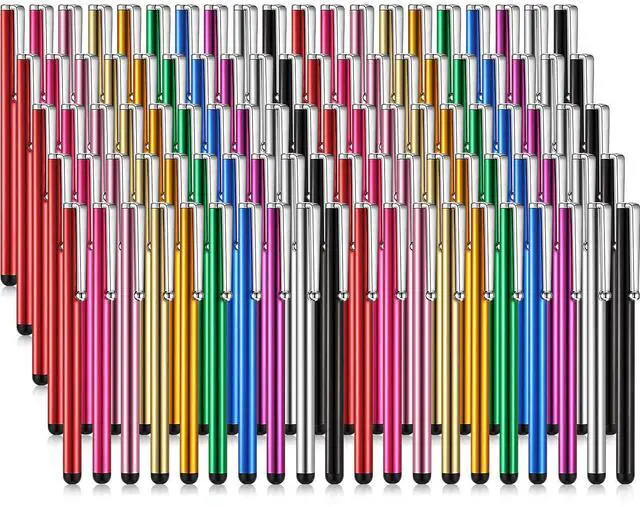 Main image of 100 Pieces Stylus Pen Bulk Slim Touch Screen Stylus Universal Capacitive Digital Pen Compatible with Pad, Phone, Tablet, Most Devices with Capacitive Touch Screen, 10 Colors(Multicolor)
