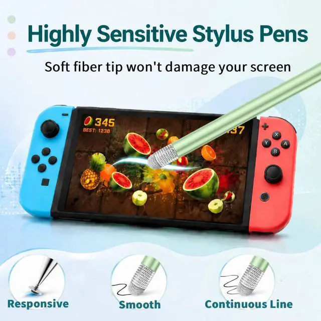 Alt view image 4 of 7 - ipad.2-in-1 Tip for Nintendo Switch | 3 Pcs,Disc & Fiber Tip,High Sensitivity,No Charging,Universal for ipad/iphone/Android/Tablets,Lightweight Alloy,4 Tips