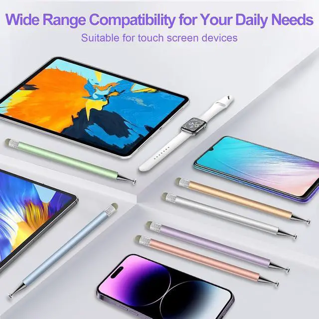 Alt view image 6 of 7 - Pen for Touchscreen, 2-in-1 Tip for Nintendo Switch | Disc & Fiber Tip, High Precision, No Bluetooth, Stylus Pen for iPad, iphone, Android, Tablets, Prevent Scratches