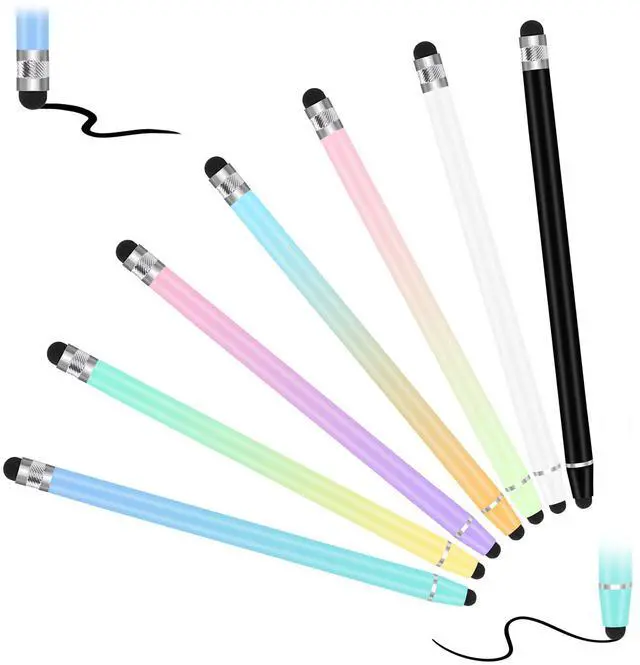 Main image of 7Pcs Stylus Pens, 2 in 1 Stylus for iPads, iPhones, Android Tablets, Samsung All Universal Touchscreen Devices