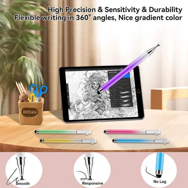 Alt view image 7 of 7 - 5Pcs Stylus Pen for Touchscreen,iPad,iPhone,3 in 1 Stylus Pen | High Precision & Sensitivity, Perfect for Touch Screens, iPhone/ipad/Samsung/Google/Microsoft/Android Tablets
