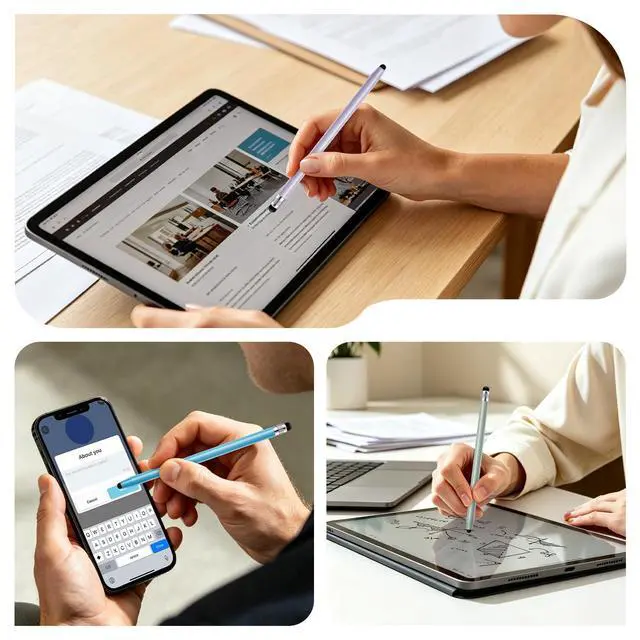 Alt view image 6 of 7 - 12Pcs Stylus Pen for Touchscreen, 2-in-1 Stylus Pen for iPad | High Precision & Sensitivity, Aluminum Body, Suitable for iPad/iPhone/Android Smartphones and Tablets and All Touch Screens