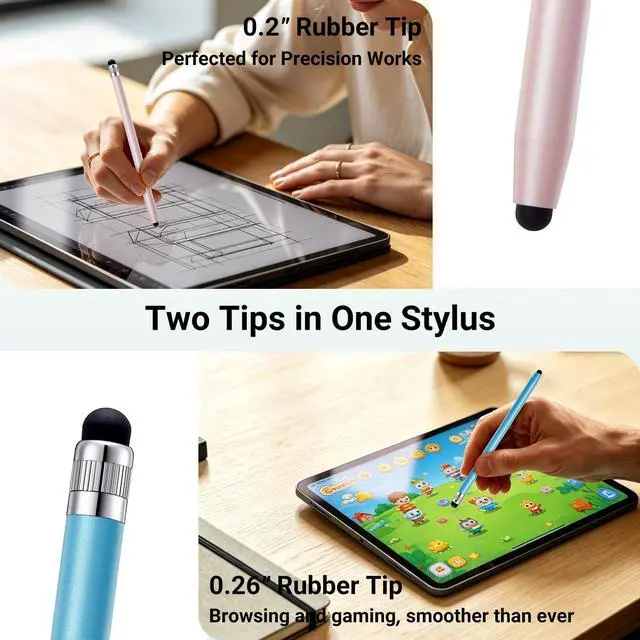 Alt view image 3 of 7 - 12Pcs Stylus Pen for Touchscreen, 2-in-1 Stylus Pen for iPad | High Precision & Sensitivity, Aluminum Body, Suitable for iPad/iPhone/Android Smartphones and Tablets and All Touch Screens