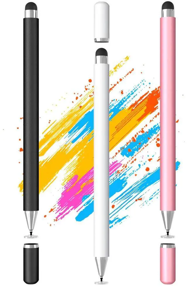 Main image of Stylus Pen for Touchscreen, 2-in-1 Stylist Pens, 3Pcs Stylus | Rubber & Disc Tips, Magnetic Cap, High Sensitivity, Fit for iPad, iPhone, Switch, Android, Galaxy, Tablets, All Touch Screens