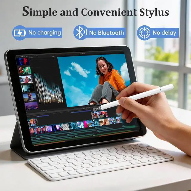 Alt view image 6 of 7 - Stylus Pen for Touchscreen, 2-in-1 Stylist Pens, 3Pcs Stylus | Rubber & Disc Tips, Magnetic Cap, High Sensitivity, Fit for iPad, iPhone, Switch, Android, Galaxy, Tablets, All Touch Screens