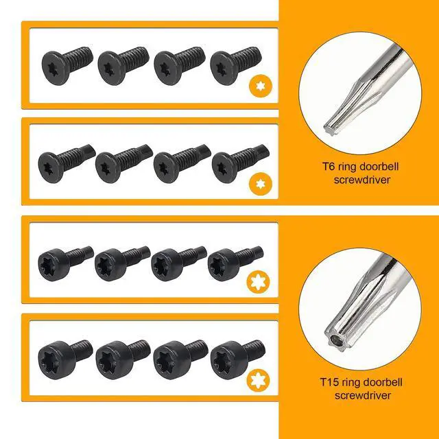 Alt view image 2 of 5 - Ring Doorbell Screwdriver + 20Pcs Doorbell Screws & Charger Charging Cable Cord for Video Doorbell, Video Doorbell 2nd generation 3 and Pro & Elite Ring Doorbell Security Screw (Orange)