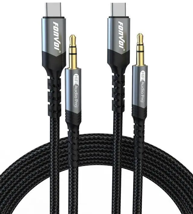 Main image of USB C to 3.5mm Audio Aux Cable,Type C Adapter to 3.5mm Headphone Stereo Cord Car Compatible with:Android/iPhone15/Samsung Galaxy Note iPad Pro Google Pixel and More (8FT/2Park)