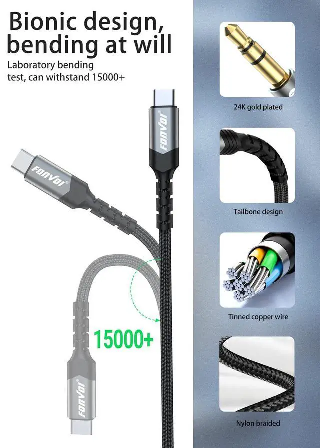 Alt view image 5 of 7 - USB C to 3.5mm Audio Aux Cable,Type C Adapter to 3.5mm Headphone Stereo Cord Car Compatible with:Android/iPhone15/Samsung Galaxy Note iPad Pro Google Pixel and More (8FT/2Park)