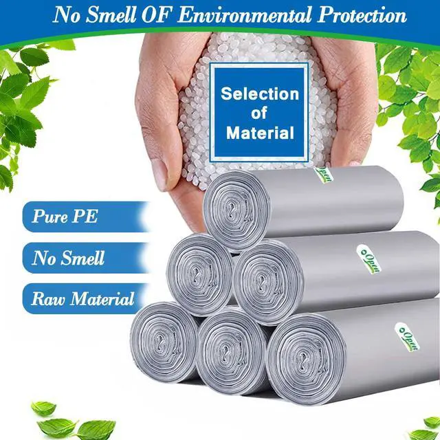 Alt view image 3 of 6 - 4 gallon Grey trash can liners,Small Garbage Bags 250,Extra Strong 3,4,5 Gal Trash Bag,Fit 10-12-15 liters trash Bin Liners for Home Office Kitchen Grey 250
