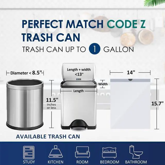 Alt view image 2 of 7 - Mini 1 Gallon White Drawstring Trash Bags,100 Count | Small Garbage Bin Liners fit 3-4 Liter Waste Basket, Tear Free,Leak Proof, Sturdy for Home, Office ,Bathroom & Car Use