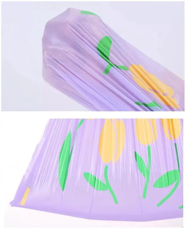 Alt view image 4 of 7 - 50pcs 4 Gallon Trash Bags Drawstring Tear-Free Separated Plastic Can Liner for Bathroom Office Home Bedroom Small Garbage Basket Bags (purple tulip, 50Counts)