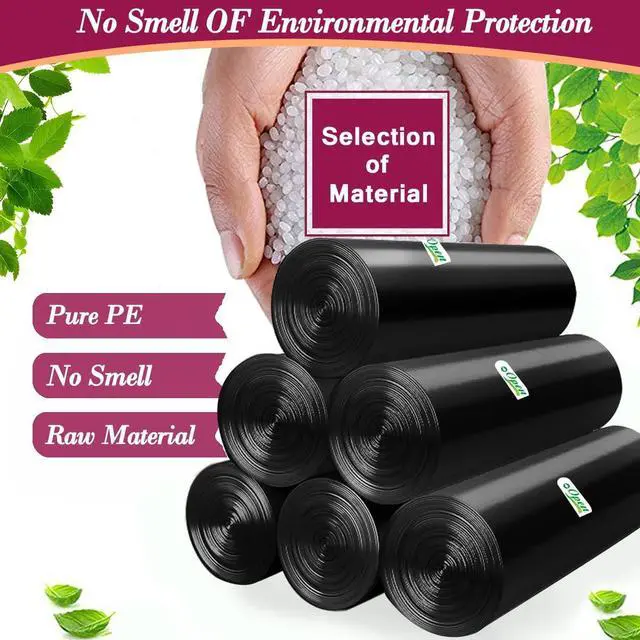 Alt view image 5 of 7 - 4 Gallon 180pcs Small Black Trash Bags Strong Garbage Bags,Bathroom Trash Can Bin Liners, Plastic Bags for Bedroom, Waste Basket Liner, Fit 12-15 Liter, 3.5,4,4.5 Gal(4G-Black)