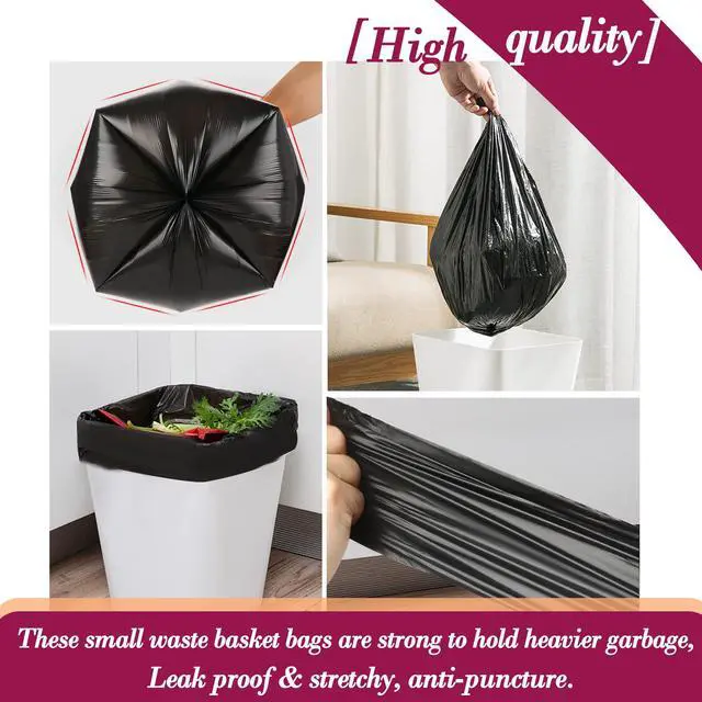 Alt view image 4 of 7 - 4 Gallon 180pcs Small Black Trash Bags Strong Garbage Bags,Bathroom Trash Can Bin Liners, Plastic Bags for Bedroom, Waste Basket Liner, Fit 12-15 Liter, 3.5,4,4.5 Gal(4G-Black)