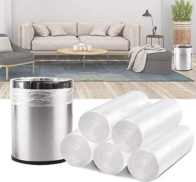 Main image of 4 Gallon Trash Bags - 100 Small Mini Garbage Bags | 17" x 18" Clear Waste Basket Trash Bags | Bulk Plastic Bathroom Trash Can Liners