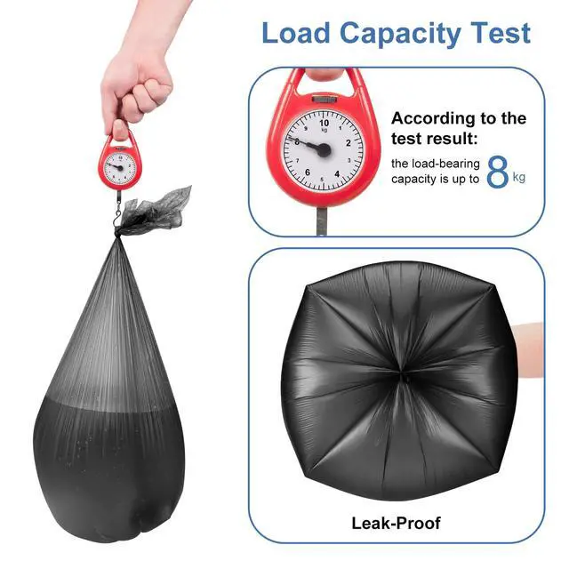 Alt view image 4 of 7 - Small Trash Bags 3-5 Gallon, Inwaysin 200 Count Small Bathroom Trash Bags Black, Strong Small For Garbage, 4 Gallon Biodegradable, Unscented, Size Expanded for Kitchen